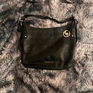 Michael Kors Black Pebbled Leather Shoulder Bag